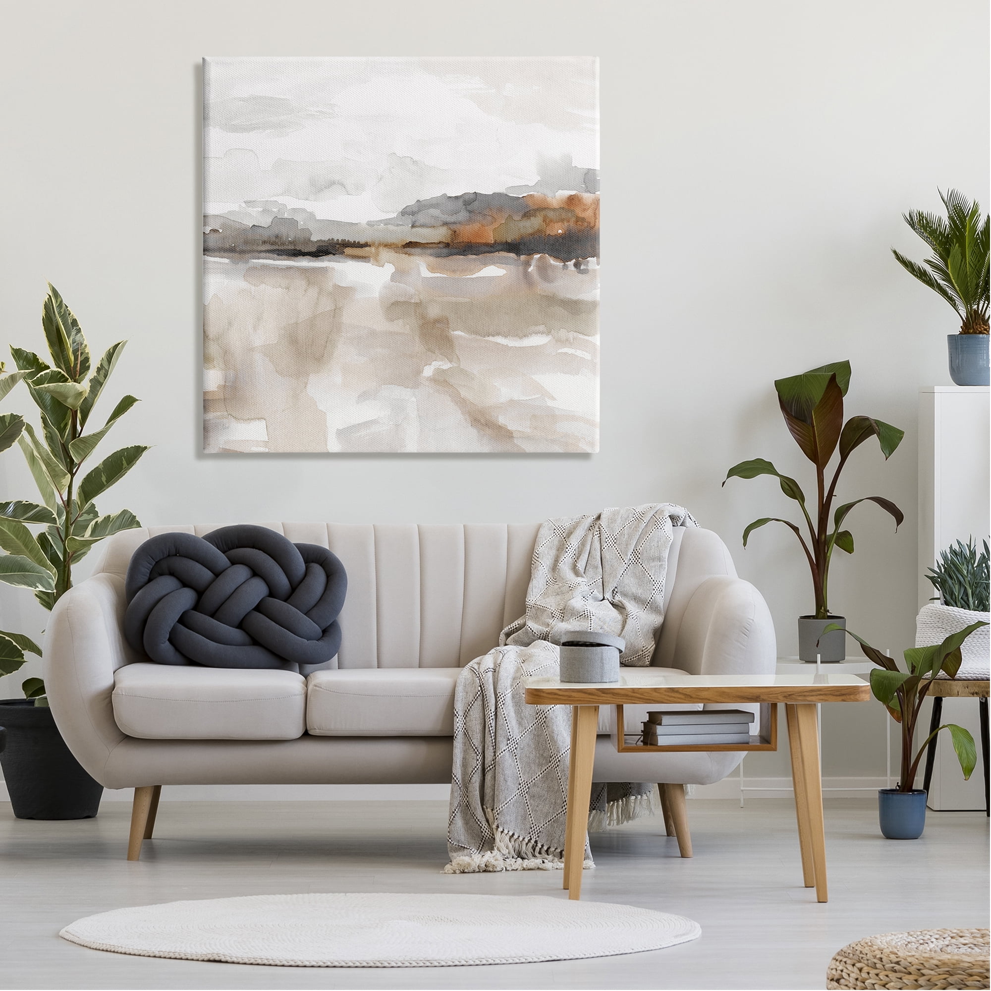 Stupell Industries Abstract Muted Landscape Abstract Painting Gallery Wrapped Canvas Art Print Wall Art, 36 x 36