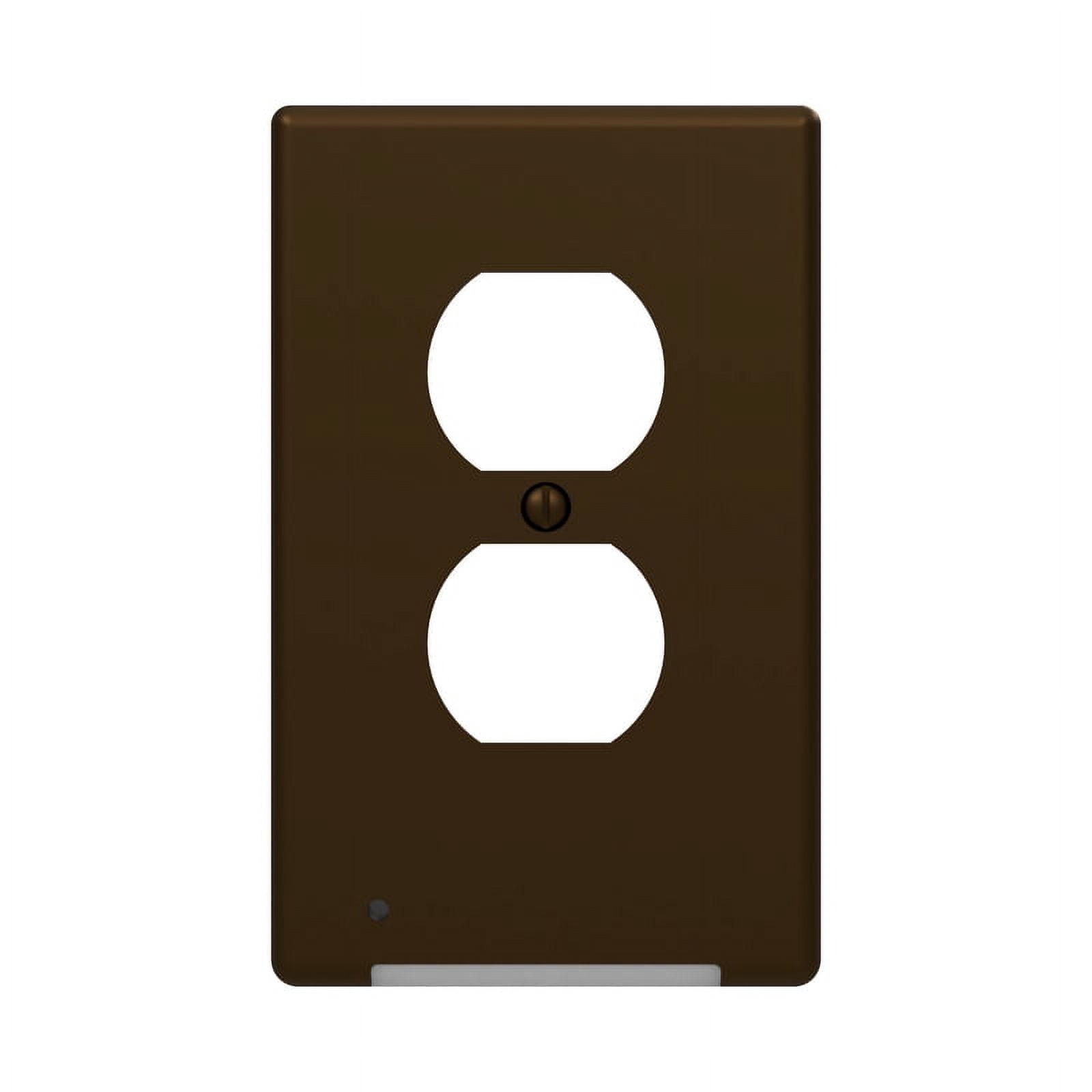 Westek LCR-CCDO-DB Nightlight Wall Plate LumiCover Aged Bronze Bronze 2 gang Plastic Duplex Outlet Aged Bronze