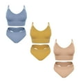 thumbnail image 1 of Women's Soft Padded Bralette Lingeire Set Sports Bra Sets 3 pcs, 1 of 5
