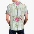 thumbnail image 4 of Daiia Vintage Wood with Floral Pattern Men’s Polo Shirts,Solid Deck Shirt,Classic Fit, Breathable Cotton Polo for Casual and Sport Wear-4X-Large, 4 of 9