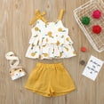 thumbnail image 4 of Mercatoo Toddler Kids Baby Girls Sleeveless Ruffled Floral Bowtie Tops+Shorts Outfits Set Girl Baby Clothes, 4 of 4