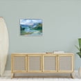 thumbnail image 2 of River Through Mountains Abstract Scene Landscape Painting Gray Framed Art Print Wall Art, 2 of 7