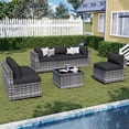 thumbnail image 6 of Sunmthink 7-Piece Wicker Patio Furniture Sets, Outdoor Conversation Set with 4 Inches Thick Cushions and Waterproof Cover, 6 of 6