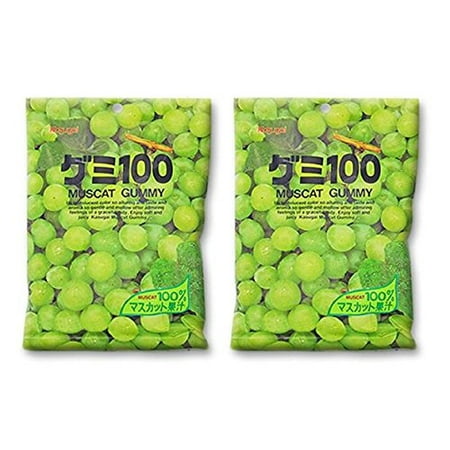 Japanese Fruit Gummy Candy from Kasugai - Muscat Grape - 107g (Pack of