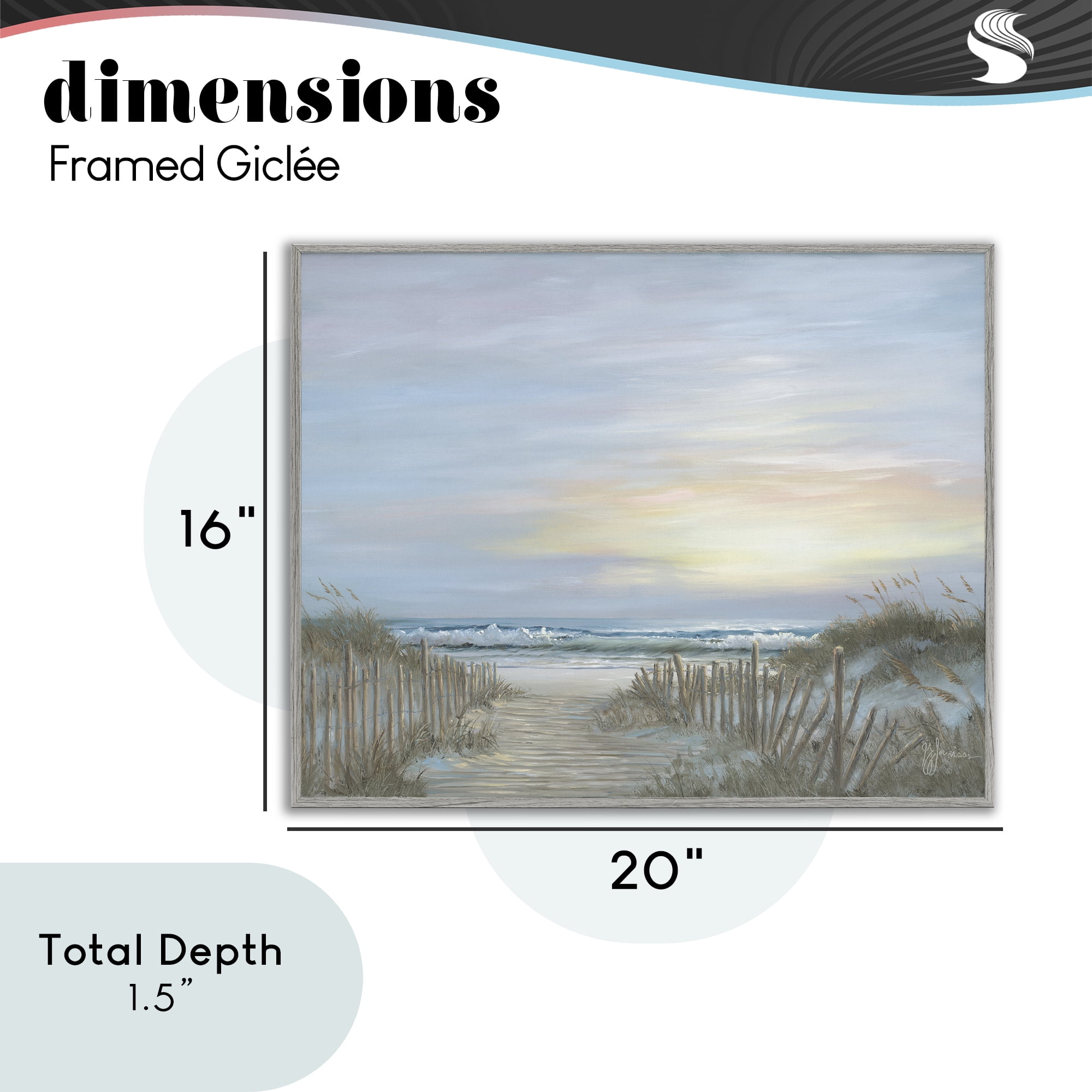 Stupell Industries Serenity Path Sunset Gray Framed Giclee Art, design by Georgia Janisse