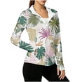 thumbnail image 5 of Uaswgudfs Women's UPF 50+ Sun Protection Hooded Jacket Full Zip Long Sleeve Lightweight Tropical Print Beach Cover Up with Finger Loops for Summer Hiking Vacation, 5 of 5