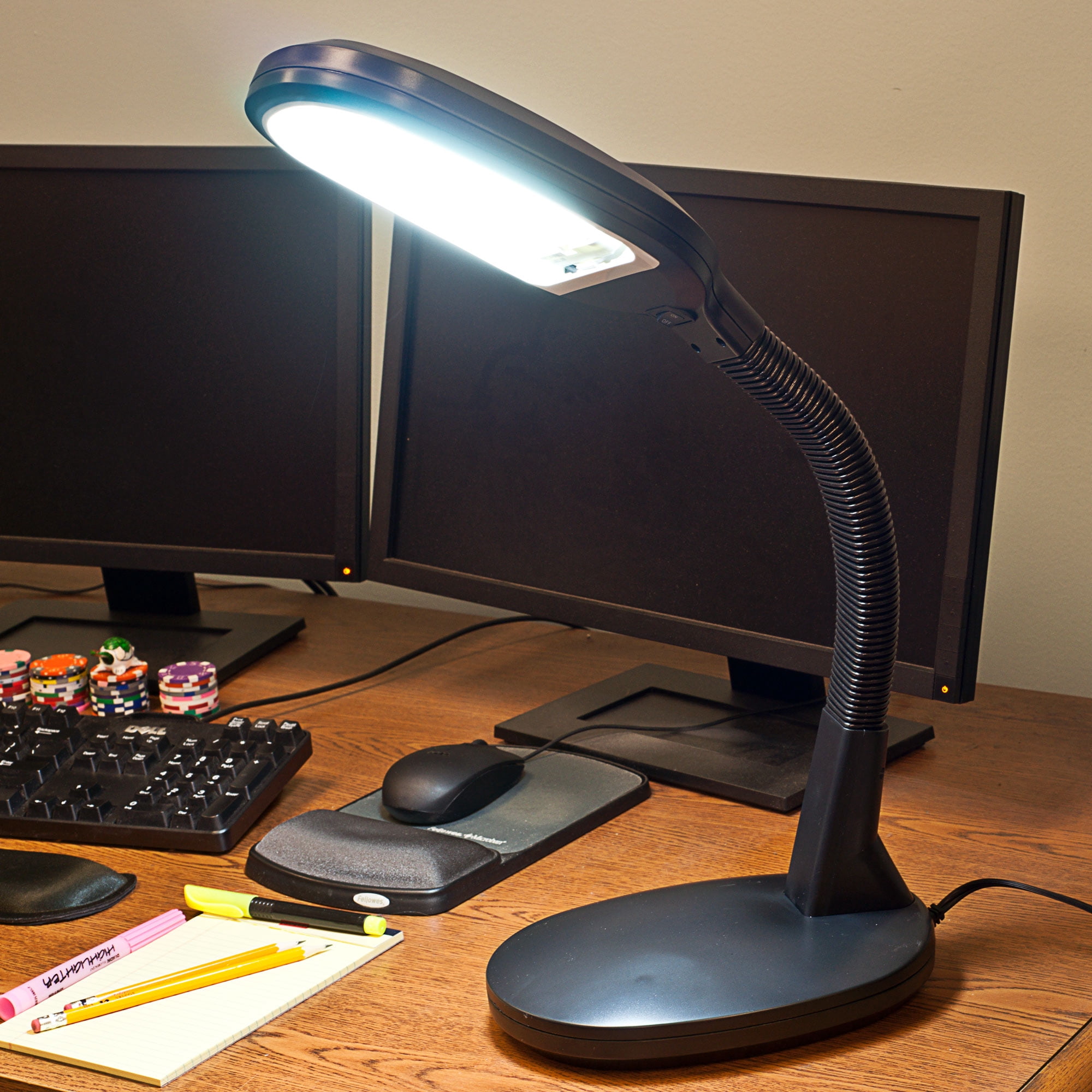 Lavish Home Natural Sunlight Desk Lamp with Adjustable Gooseneck (Black)