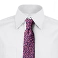thumbnail image 2 of Floral Necktie, Blossoming Petals Spring, Dress Tie, 3.7", Purple Pink Coral, by Ambesonne, 2 of 3