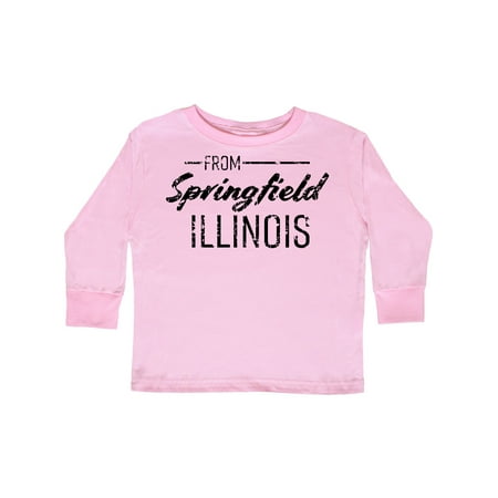 

Inktastic From Springfield Illinois in Black Distressed Text Gift Toddler Boy or Toddler Girl Long Sleeve T-Shirt