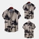 thumbnail image 3 of Camisas Para Hombre Camisa de manga corta con flores para hombre, estilo playero de verano, informal, relajada, para perezosos (Brown, XL), 3 of 7