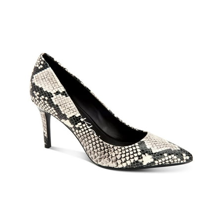 UPC 192675908009 product image for CALVIN KLEIN Womens Beige Snakeskin Cushioned Logo Gayle Pointed Toe Stiletto Sl | upcitemdb.com