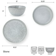 Pfaltzgraff Stone 12 Piece Dinnerware Set, Gray