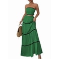 thumbnail image 3 of Women'S Crop Top Maxi Skirts Set 2 Piece Outfit Dress Green XXL, 3 of 5