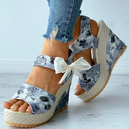

Danhjin Womens Espadrilles Wedge Sandals Platform Open Toe Ankle Strap Lace Up Summer Shoes comfortable Casual fashion boho Sandals - Summer Savings Clearance