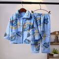 thumbnail image 1 of Conjuntos de pijamas de franela suave para niños y niñas, Tops de manga larga con solapa y pantalones de dibujos animados, ropa de dormir para otoño e invierno, novedad xuanjing  unisex, 1 of 2