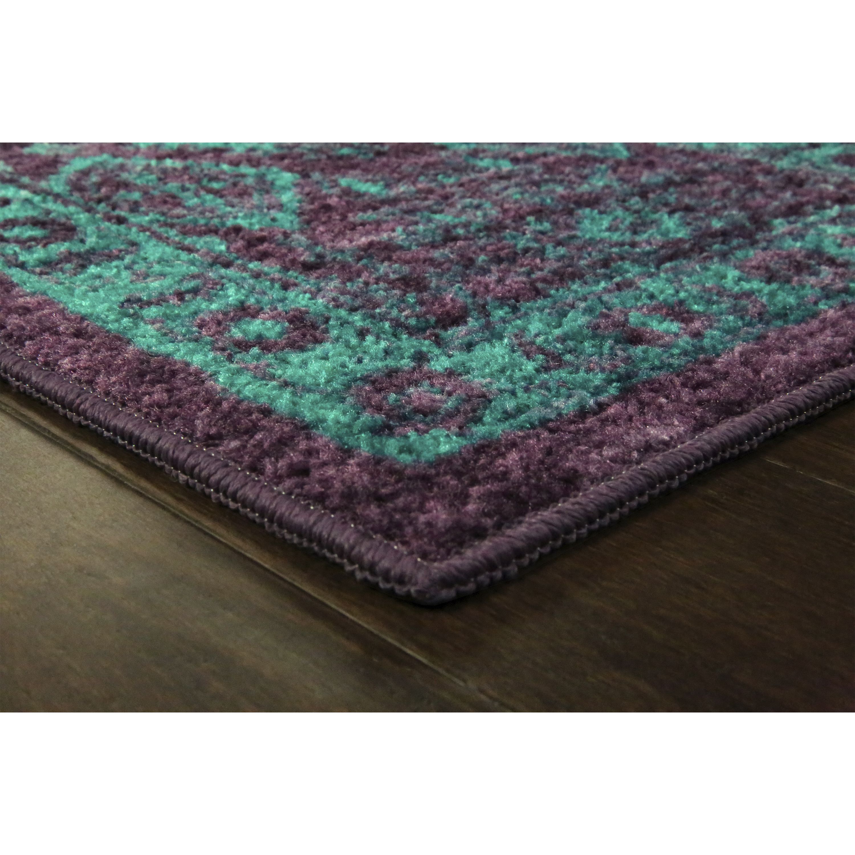 Maples Rugs Global Arya Indoor Entryway Accent Rug, Plum|Spa Green, 1'8"x2'10" - image 5 of 6