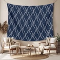 thumbnail image 2 of Wavy Lines Large Tapestry for Bedroom Wall Hanging Tapestry, Abstract Minimalist Pattern Navy Blue Ceiling Backdrop Tapestries Poster Blanket Wall Decor for Teens Room Living Room Dorm 86" x 104", 2 of 8