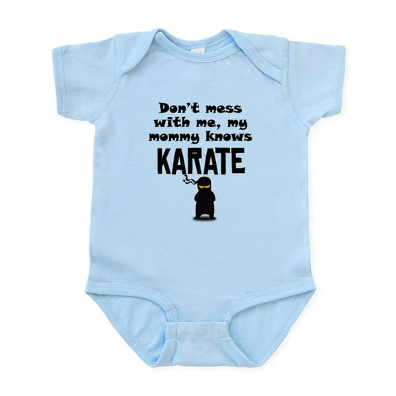 CafePress - My Mommy Knows Karate Body Suit - Baby Light Bodysuit, Size Newborn - 24 Months