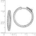 thumbnail image 2 of White Sterling Silver Earring In & Out Hoop Women'S Cubic Zirconia CZ Clear 23 mm, 2 of 2