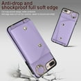 thumbnail image 2 of ShellTech for iPhone 7 Plus/8 Plus Case with Card Holder and Strap - Zipper Pocket,Crossbody Lanyard Strap,Credit Card Holder,Stand Ring,Cute Phone Wallet Case for Women,Purple, 2 of 10