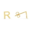 14k Yellow Gold Polished Letter Name Personalized Monogram Initial r Earrings With Push Back Clasp Jewelry Gifts for Wom
