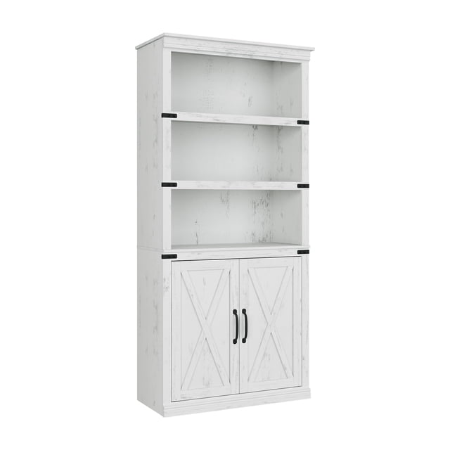 Qinaqin Compacto 5 Niveles Bookcase Farmhouse Madera Bookshelves con Abierto Shelves y cm de Profundidadoors Vintage Profundidadisplay Gabinete para Living Rooms Bedrooms Apartments Offices