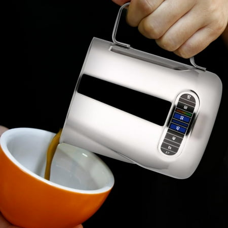 - WALFRONT 600ml Stainless Steel Coffee Milk Frothing Pitcher with Thermometer Stainless Steel Coffee Pitcher,Coffee Pitcher