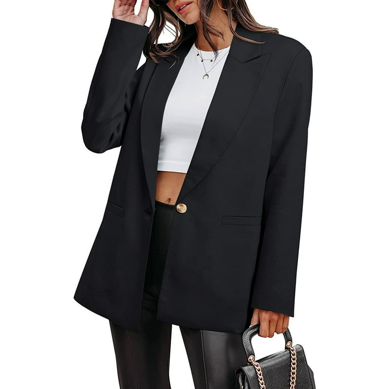 NKOOGH Jacket for Women Womens Insulated Long Women'S Casual Solid Long  Sleeve Lapel Button Slim Work Office Fall Thin Blazer Jacket Women'S Suit  Jackets 