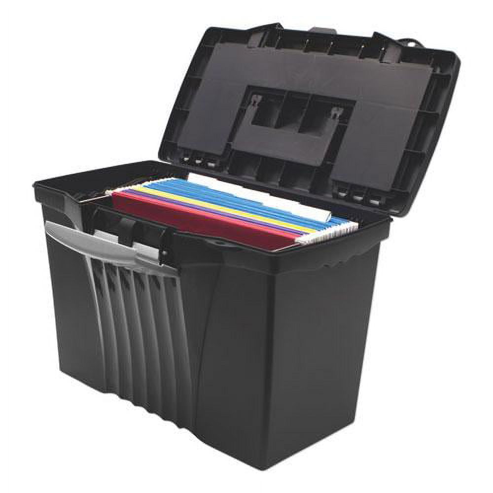 Storex, STX61510U01C, Portable File Storage Box, 1 / Carton, Black - image 2 of 11