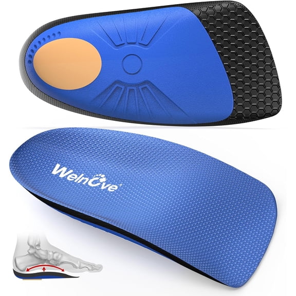 Welnove Heel Cup Plantar Fasciitis Insert - Heel Cushion Insert with Arch Support for Heel Spur,Achilles tendonitis,Heel Pain Relief, Comfort Insoles for Women's 6-9, Men's 5-8 ﻿