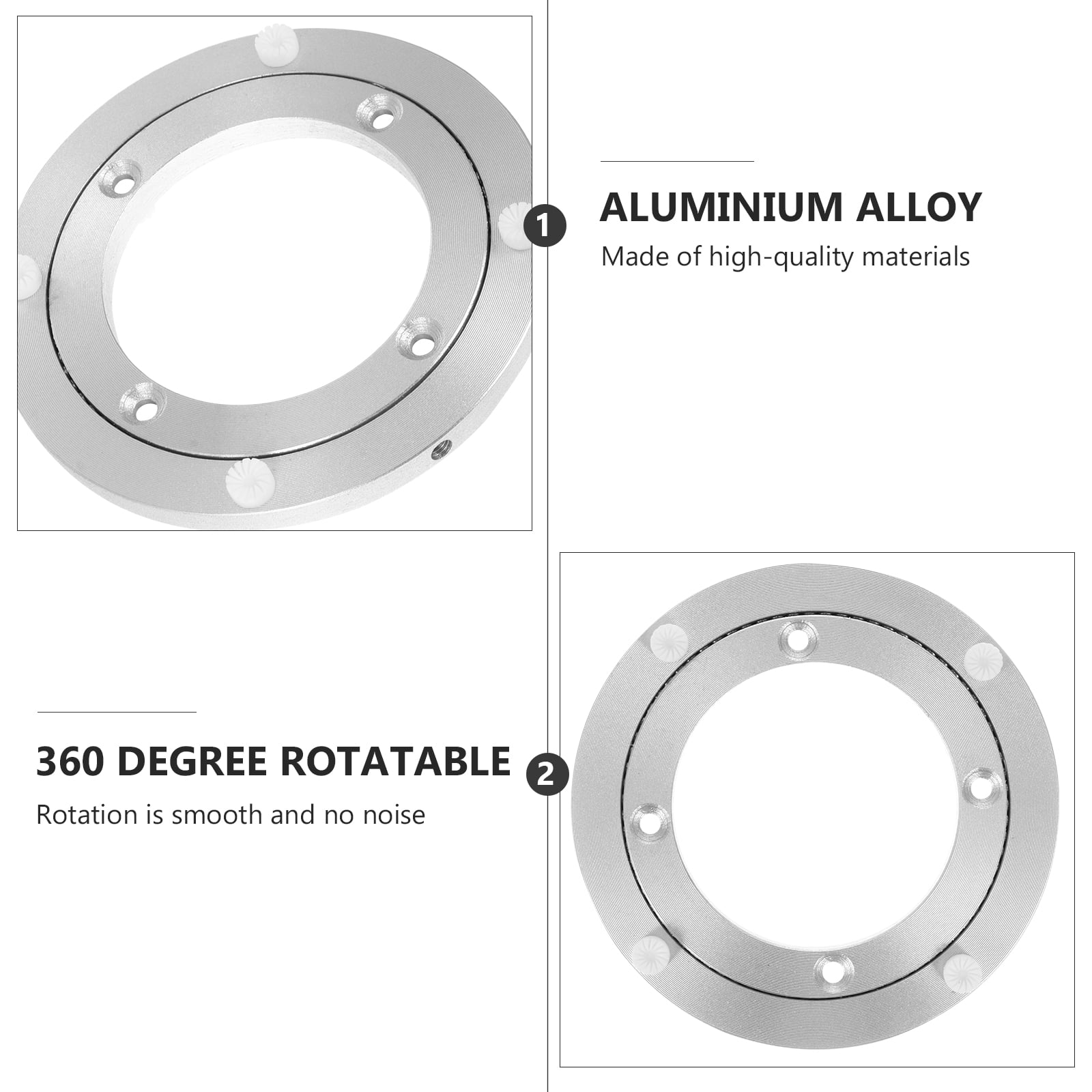 2 Count Turntable Base Smart Rotating Bearing Dining Furniture Round Swivel Plate Professional