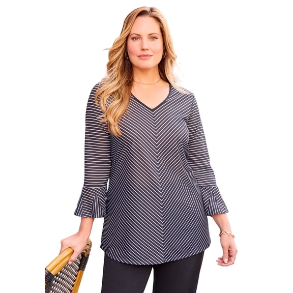 Catherines Women's Plus Size Eliza Bell Sleeve Knit Top