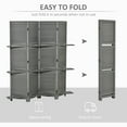 thumbnail image 3 of HOMCOM 4 Panel Wood Privacy Screen Room Divider with 3 Shelves 67" Grey, 3 of 9