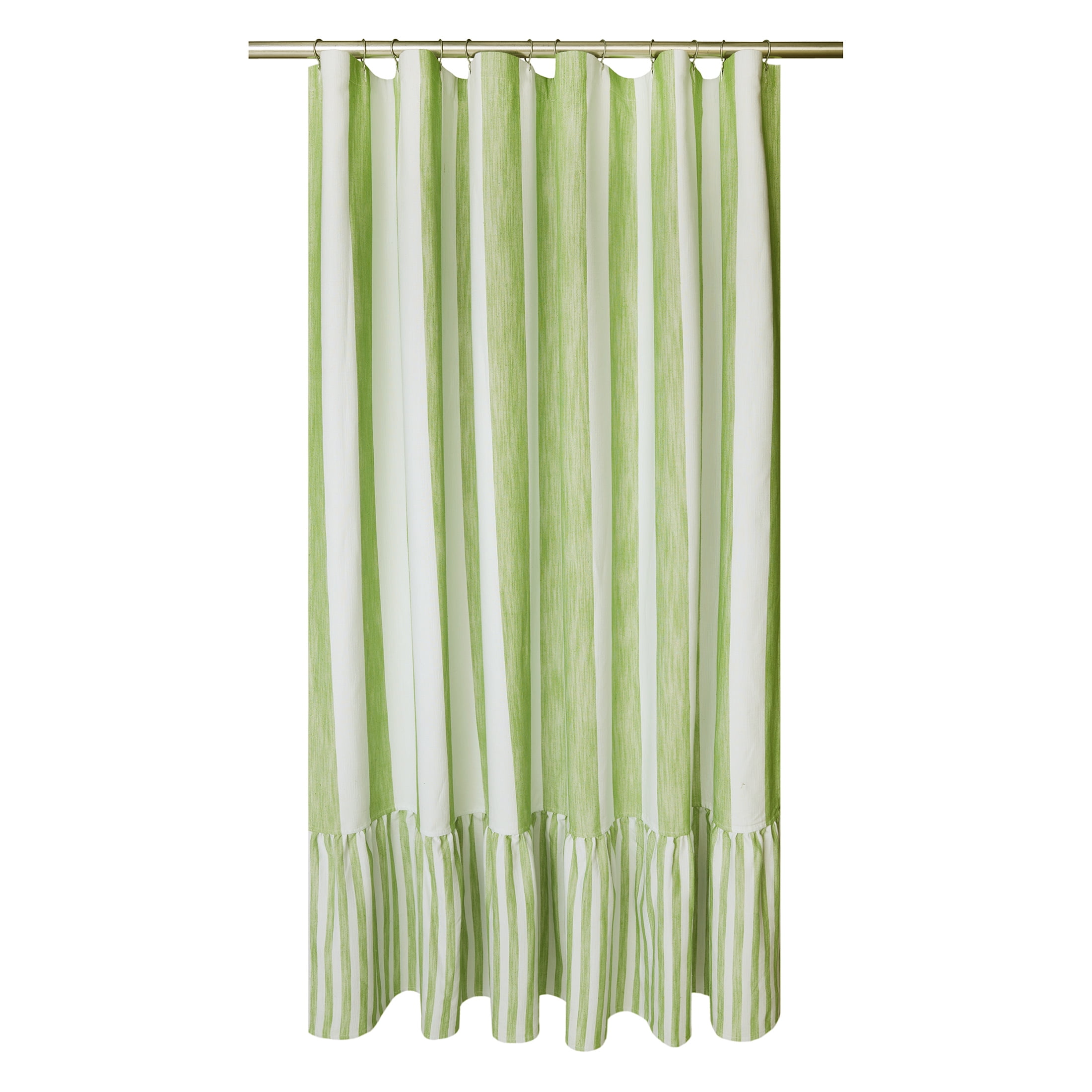 Beautiful Kelly Green Mix & Match Shower Curtain by Drew Barrymore, Cotton & Polyester, 72" x 72"