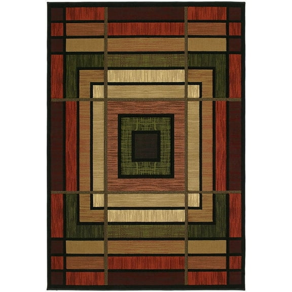 Designer Home Angles Area Rug 510-25029 Ambience Terracotta Panels Blocks 1' 10" x 3' Rectangle