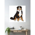 thumbnail image 2 of Bernese Mountain Dog Cute Illustration Poster Wall Art, Modern Wall Decor, 30x30 UNFRAMED, 2 of 3