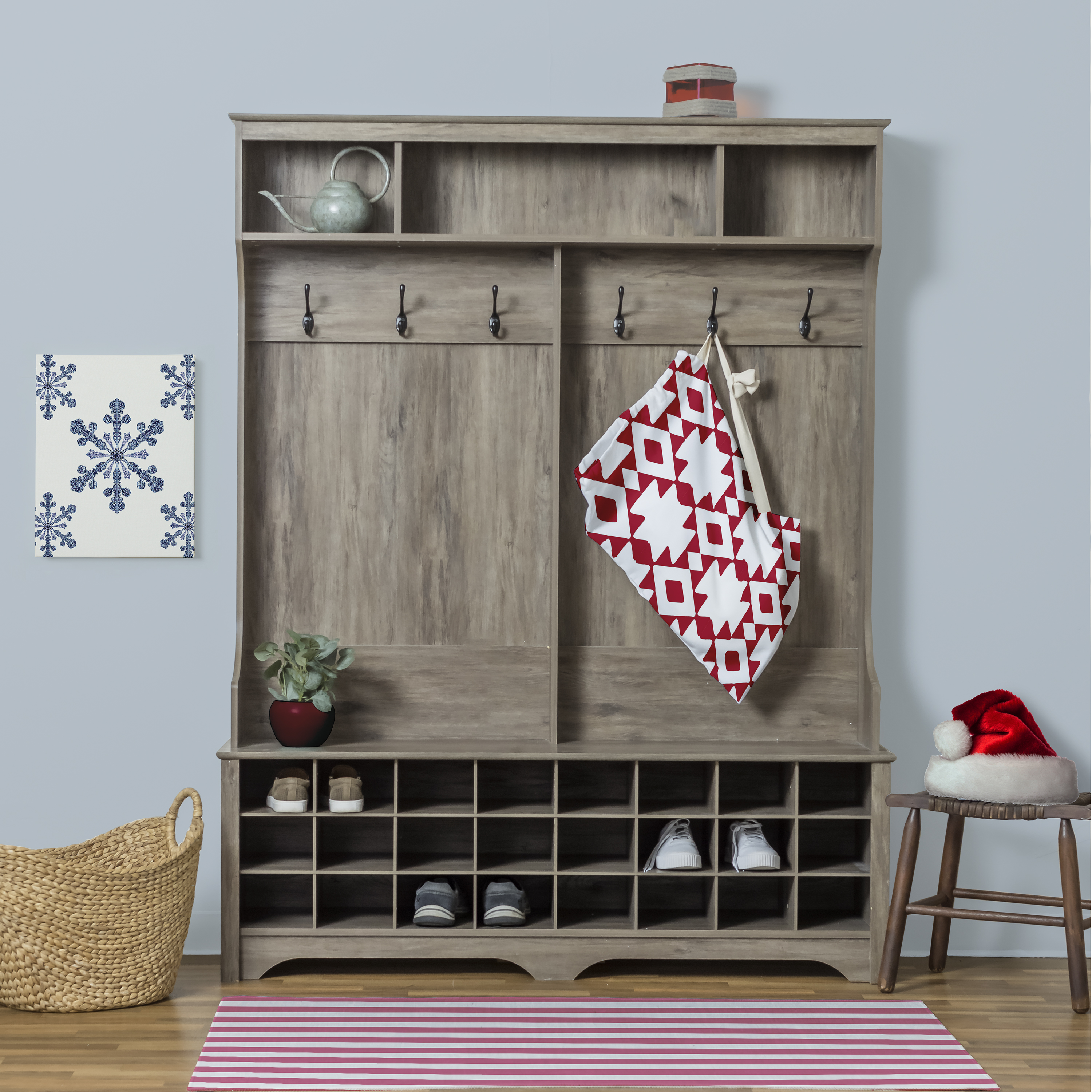 Simply Daisy Geometric Laundry Bags, Red