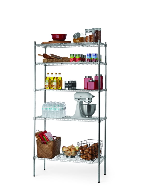 Hyper Tough 5 Tier Wire Shelf, Zinc, 1750 lb Capacity