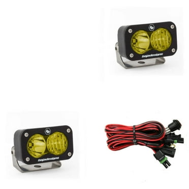 Baja Designs S2 Sport Black LED Auxiliary Light Pod Pair, Driving/Combo Pattern, Amber 547813