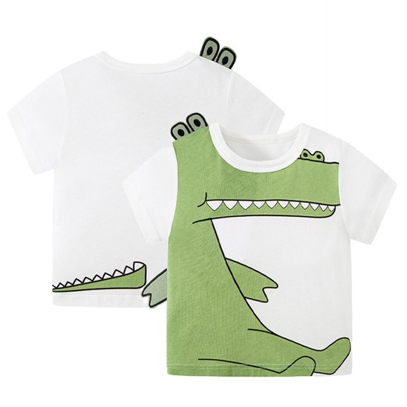 KYAIGUO Kids Baby Boys Crewneck T Shirt Summer Breathable Soft Bottom Tops Toddler Cartoon Three-Dimensional Pullover Tees Shirt 1-8T