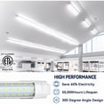 thumbnail image 3 of JESLED 8Ft HO LED Tube Light Bulbs,Bi-pin R17D Base, Dual End Powered,Three Row D Shape 120W 6500K,8-Pack, 3 of 6