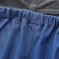 thumbnail image 6 of Posijego Girls Capri Jeans Cute Floral Elastic Waist Wide Leg Cropped Denim Pants with Pockets Size 5-12T, 6 of 7
