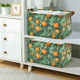thumbnail image 2 of Yayeee Foldable Storage Basket for Shelves with Handles Waterproof Cloth Bins, Orange Tree Pattern, 2 of 7