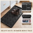 thumbnail image 3 of SIXHOME Heavy Duty Rubber Boot Tray Waterproof Non Slip Shoe Mat with Lip Durable Entryway Shoe Organizer Tray for Front Door Indoor Outdoor Muddy Shoes Storage 17“x47" Crosshatch Black, 3 of 8