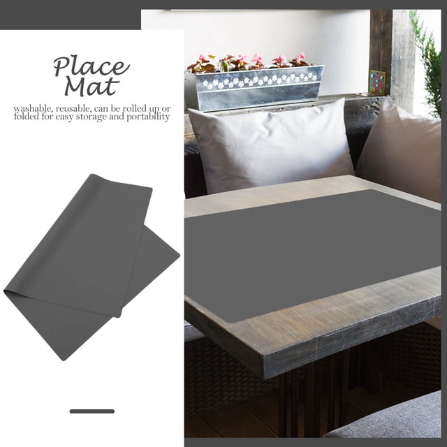 QUMIIRITY Silicona Place Mat Oscuro Para Contra Y Daños Fácil De Limpiar