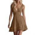 thumbnail image 3 of Sentmoon Summer Dresses Prom Dresses for Women Solid Color Sleeveless Ruffle Breathable Regular Fit 2026 Thigh Length Dress for Work and Office, 3 of 7