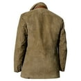 thumbnail image 4 of WTOBBY Men's Long Work Jacket with Spliced Button Pockets, Solid Color Casual Coat for Outdoor and Everyday Use with Modern Style,Khaki L, 4 of 4
