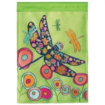 Butterfly Green Pink Orange 19 x 13 Burlap Small House Flag