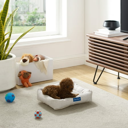 UPC: 0850018680080 | Sam s Pets Arlo® Small Brown Bolster Plaid Dog Bed
