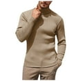 thumbnail image 3 of KKBOTIVE Mens Sweaters Ribbed Slim Fit Knitted Pullover Casual Turtleneck Sweater Top Men's Fashion ( Khaki Size: L ), 3 of 5